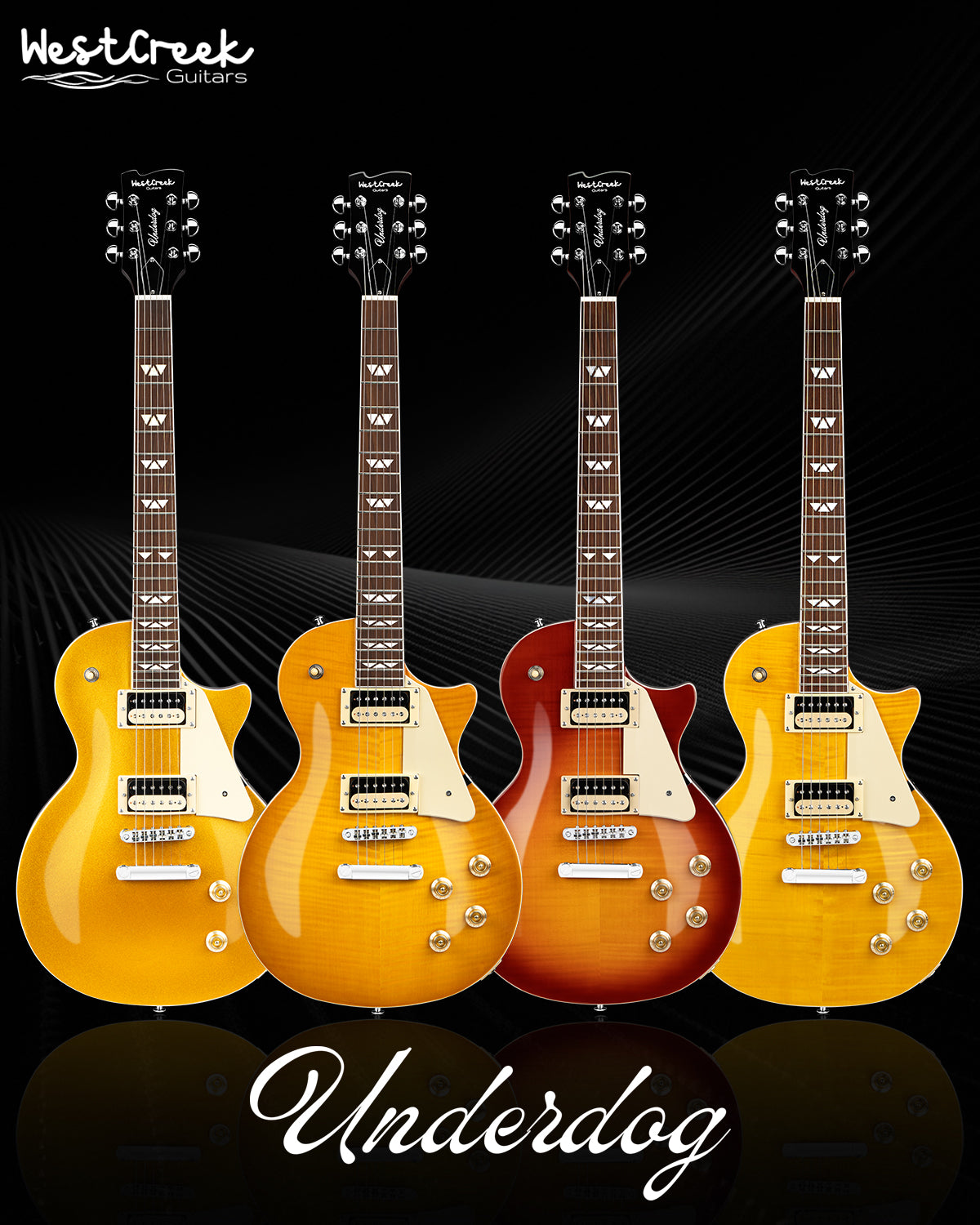 WestCreek Underdog Solid Body Electric Guitar, Mahogany Body, Maple Neck, Rosewood Fretboard, Rounded End Frets, Bone Nut, 22 Frets
