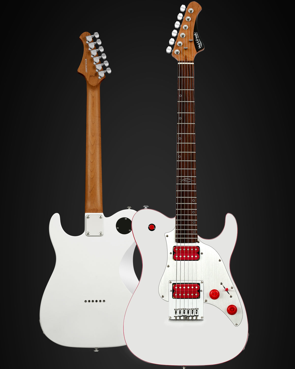 WestCreek TT-50KS Solid Body Electric Guitar, Mahogany Body, Maple Neck, Rosewood Fretboard, Rounded End Frets, Bone Nut, 22 Frets