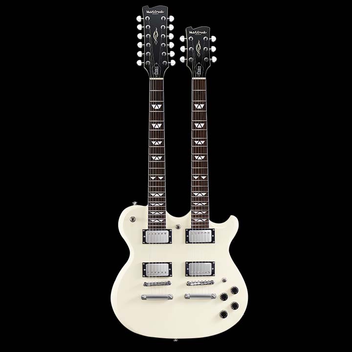 WestCreek DOUBLE TROUBLE Electric Guitar Double Neck 12 String & 6 String Guitar, Rosewood Fretboard and Mahogany Body