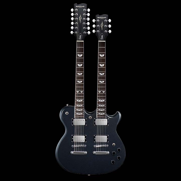 WestCreek DOUBLE TROUBLE Electric Guitar Double Neck 12 String & 6 String Guitar, Rosewood Fretboard and Mahogany Body