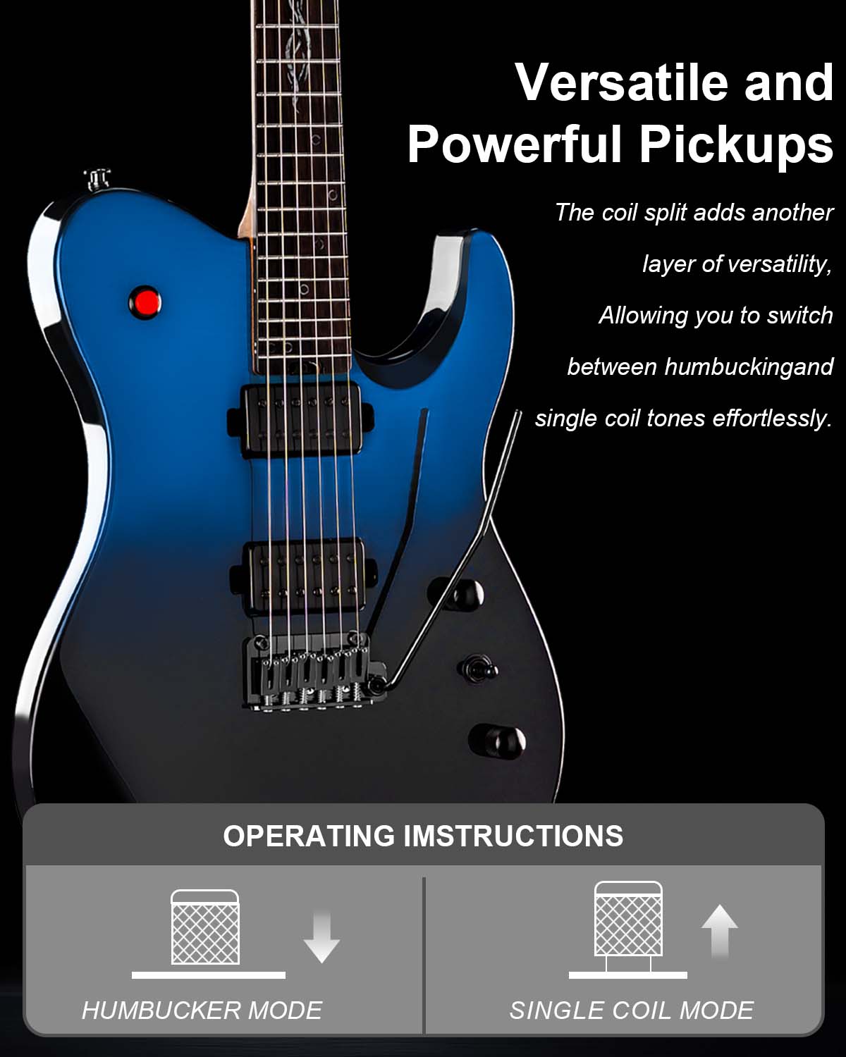 WestCreek Helyx Solid Body Electric Guitar, Mahogany Body, Maple Neck, Rosewood Fretboard, Rounded End Frets, Bone Nut, 24 Frets&nbsp;