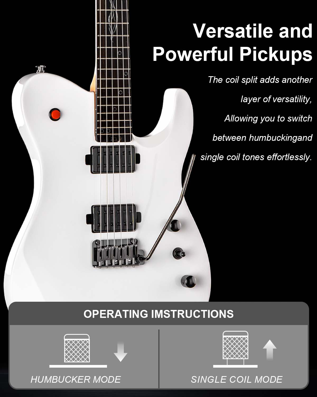 WestCreek Helyx Solid Body Electric Guitar, Mahogany Body, Maple Neck, Rosewood Fretboard, Rounded End Frets, Bone Nut, 24 Frets&nbsp;